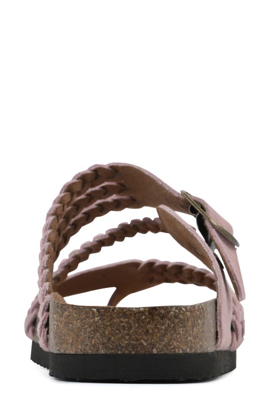 Shop White Mountain Footwear Hayleigh Braided Leather Footbed Sandal In Blush/ Suede