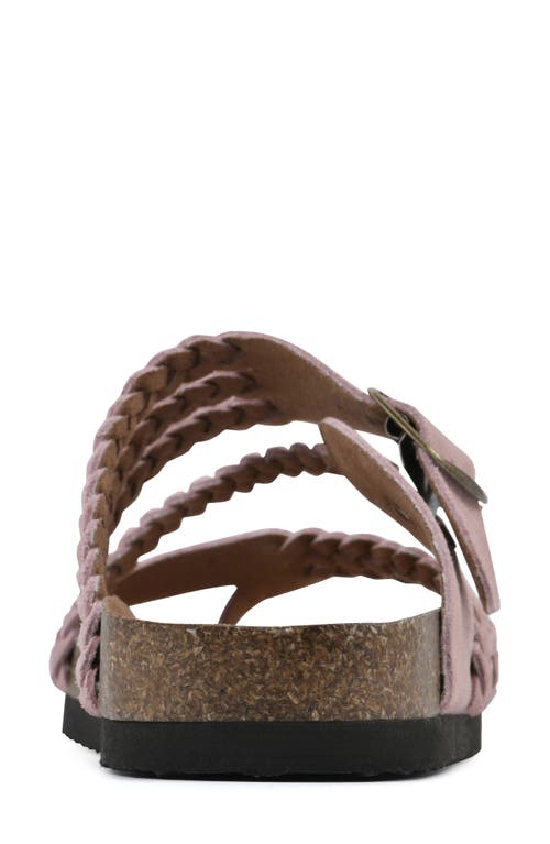 Shop White Mountain Footwear Hayleigh Braided Leather Footbed Sandal In Blush/suede