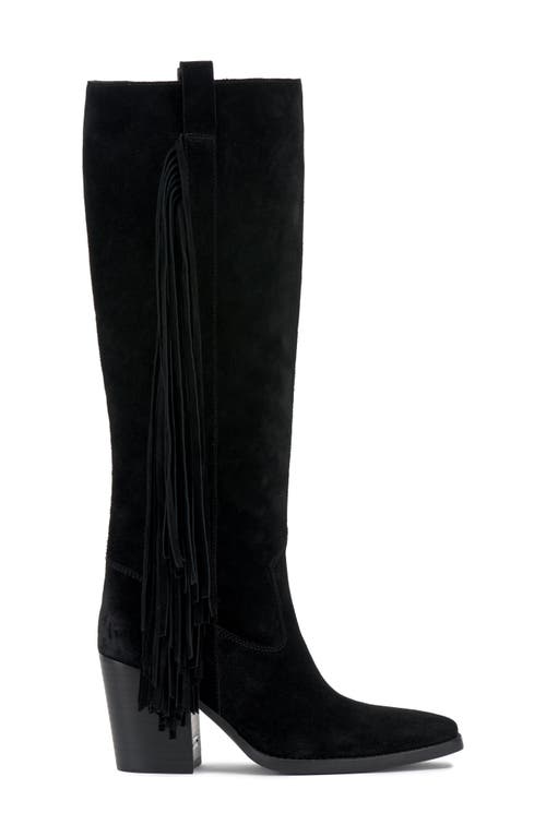 Shop Vince Camuto Pelia Fringe Knee High Boot In Black