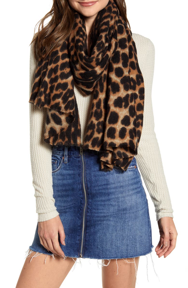 Sole Society Leopard Print Blanket Scarf Nordstrom Sole society leopard print blanket scarf nordstrom
