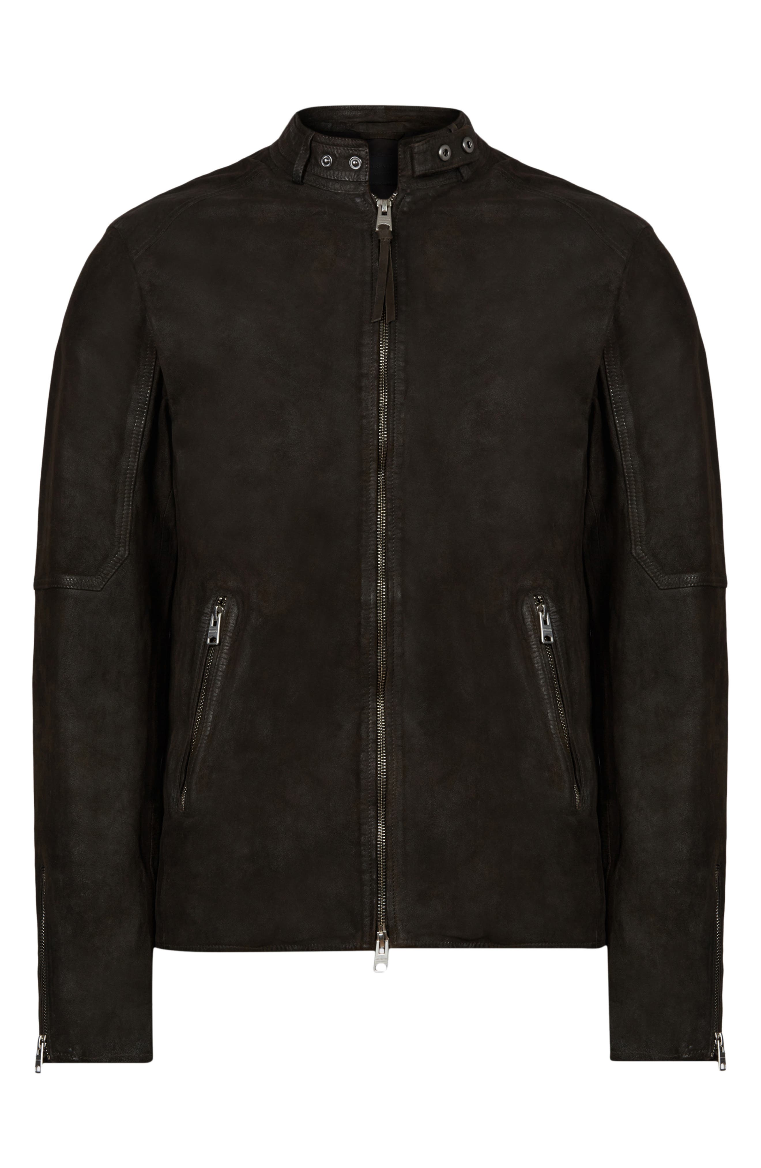 AllSaints Cora Leather Jacket in Black for Men Mens Clothing Jackets Leather jackets 