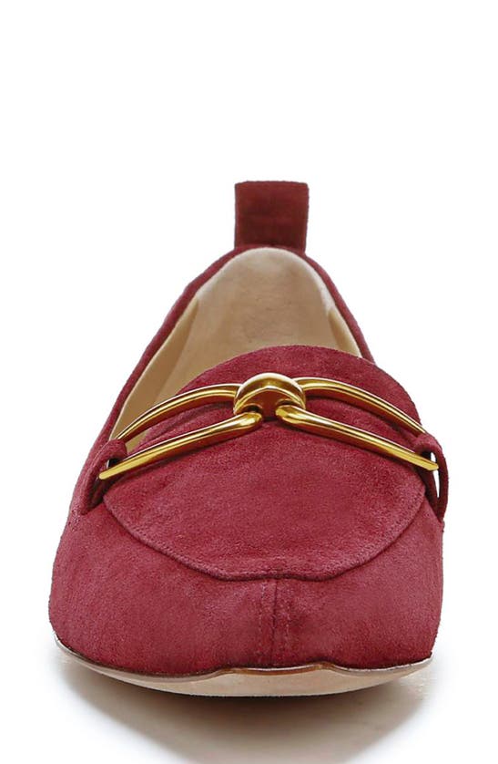 Veronica Beard Champlain Chain Pointed Toe Flat In Maroon