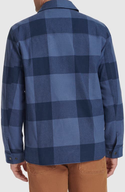 Shop Levi's Buffalo Check Water Resistant Flannel Shirt Jacket In Blue Plaid