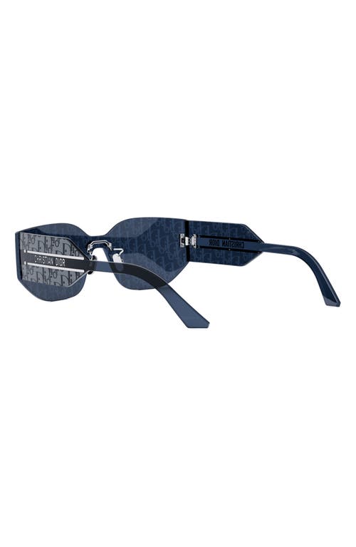 Shop Dior 'club M6u Shield Sunglasses In Shiny Palladium/smoke Mirror