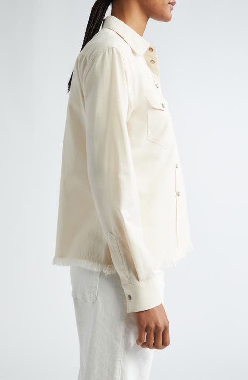 Shop Eleventy Raw Hem Western Shirt In Sand