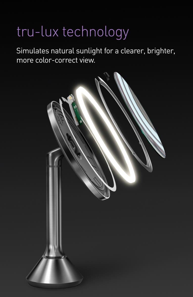 simplehuman Trio Eight Inch MultiMagnification Sensor Makeup Mirror