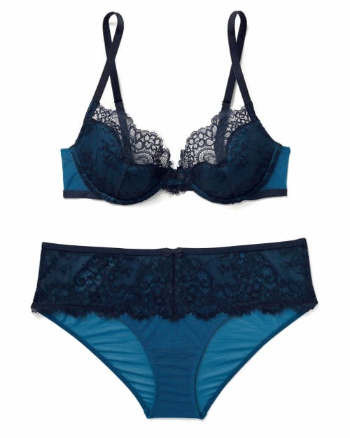 Shop Adore Me Evelyn Unlined Demi Bra In Dark Blue