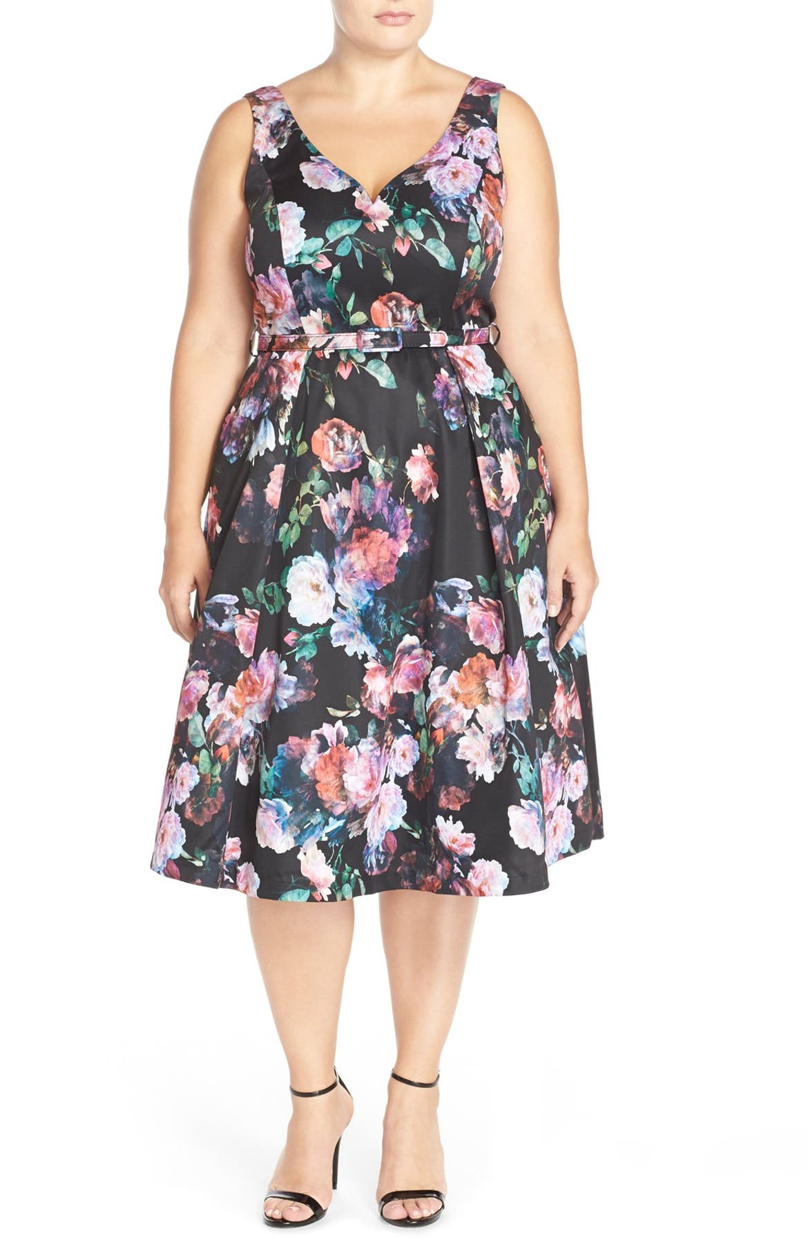 City Chic 'Tiffany' Floral Fit & Flare Dress (Plus Size) | Nordstrom
