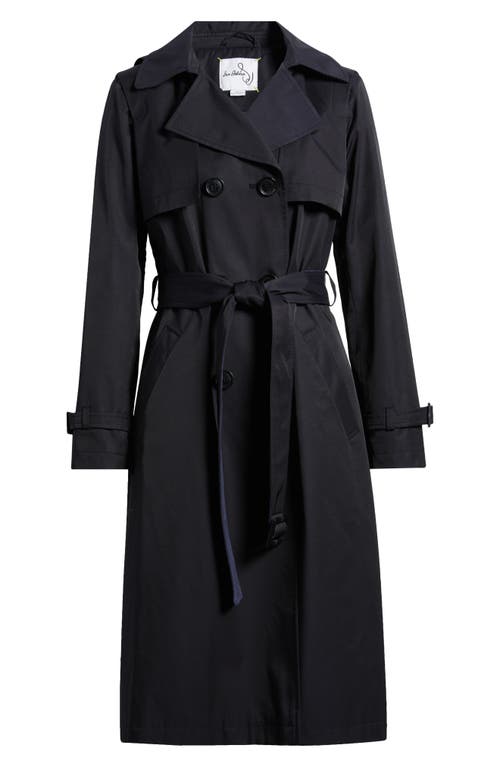 Shop Sam Edelman Double Breasted Belted Trench Coat In Navy