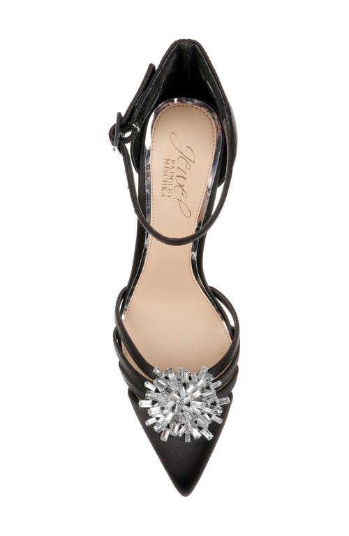 Jewel Badgley Mischka Violette Ankle Strap Pointed Toe Pump In Black
