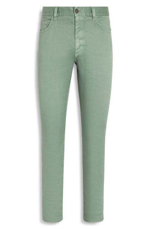 Shop Zegna Linen & Cotton Blend Jeans In Agave