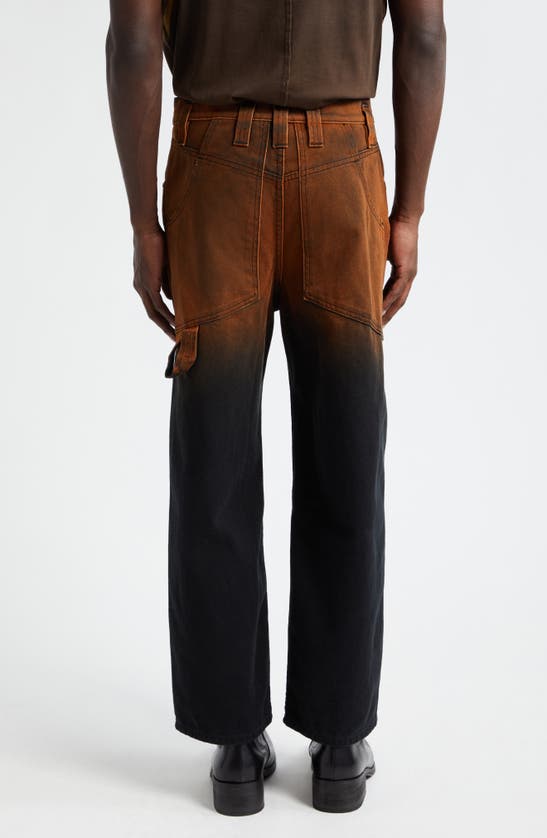 Shop Eckhaus Latta Baggy Gradient Jeans In Rust