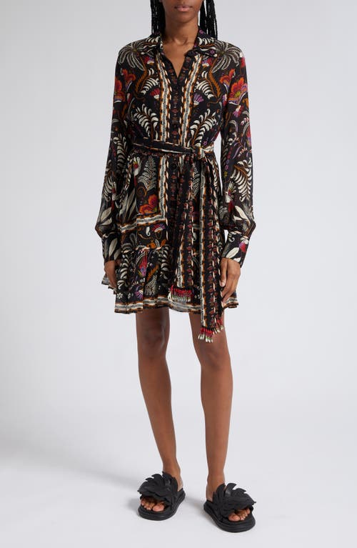 FARM Rio Classic Garden Long Sleeve Dress in Black | Smart Closet