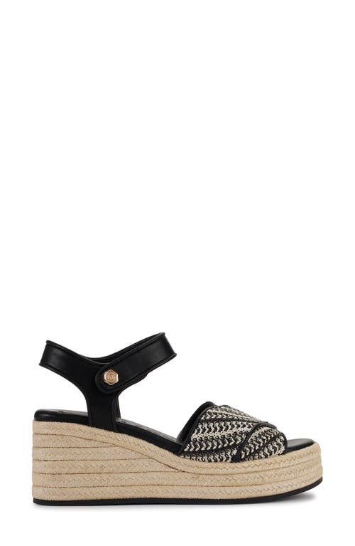 Shop Karl Lagerfeld Paris Celeste Platform Wedge Sandal In Black/cream