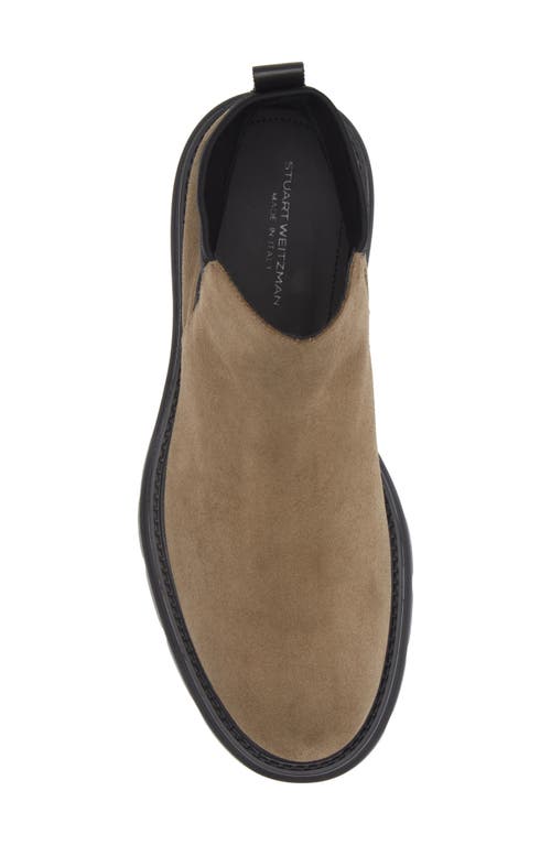 Stuart Weitzman Men's Aiden Suede Chelsea Boots In Taupe/black