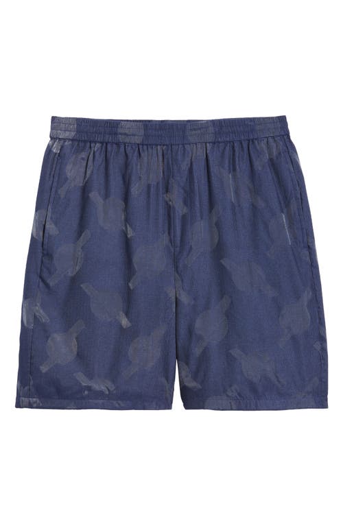 Shop Daily Paper Salim Monogram Elastic Waist Shorts In Pageant Blue