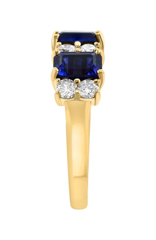 Effy 14k Yellow Gold Lab-created Semiprecious Stone & Diamond Ring In Blue