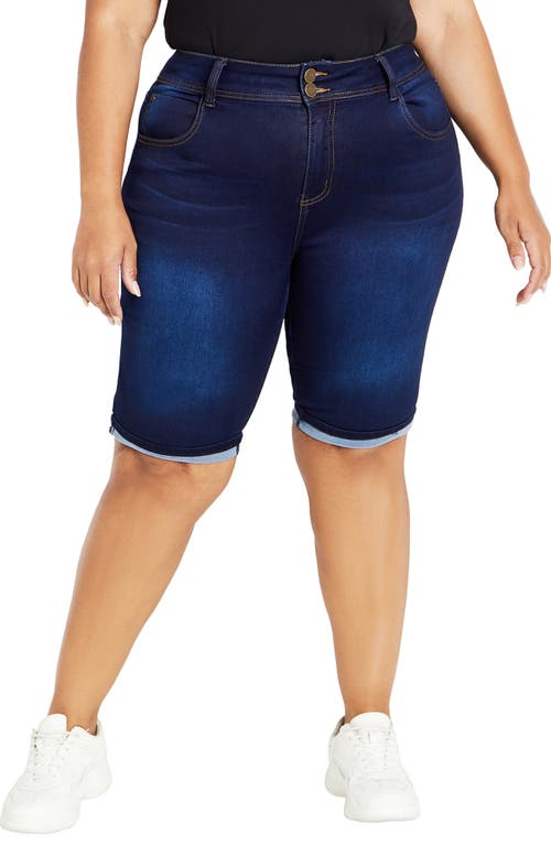 City Chic Stretch Denim Bermuda Shorts at Nordstrom,