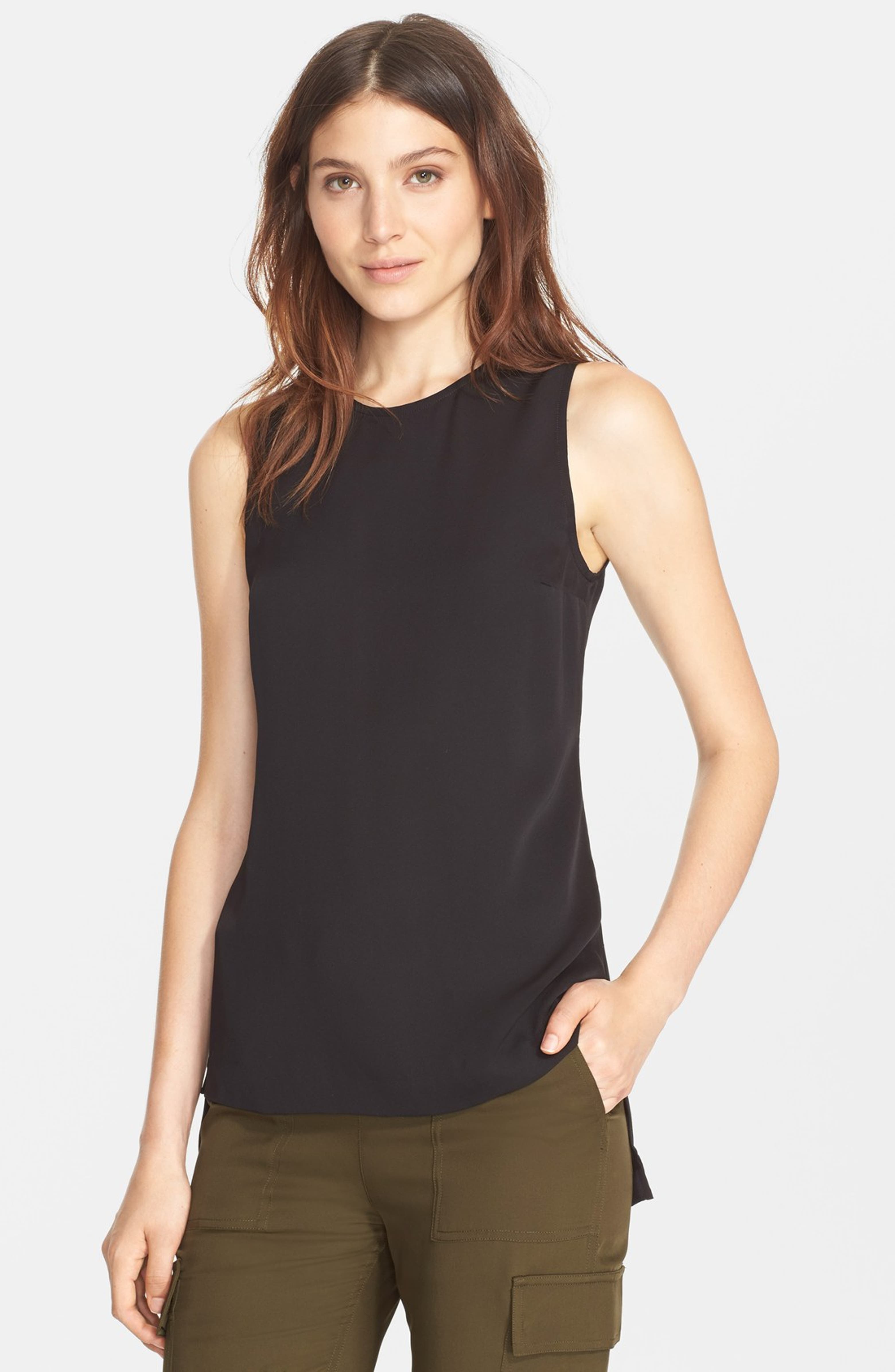 Theory 'Yinga' High/Low Silk Top | Nordstrom