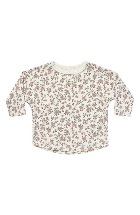 Quincy Mae - Blue Floral Footie