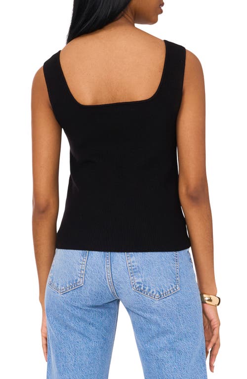 Shop 1.state Square Neck Rib Tank In Rich Black