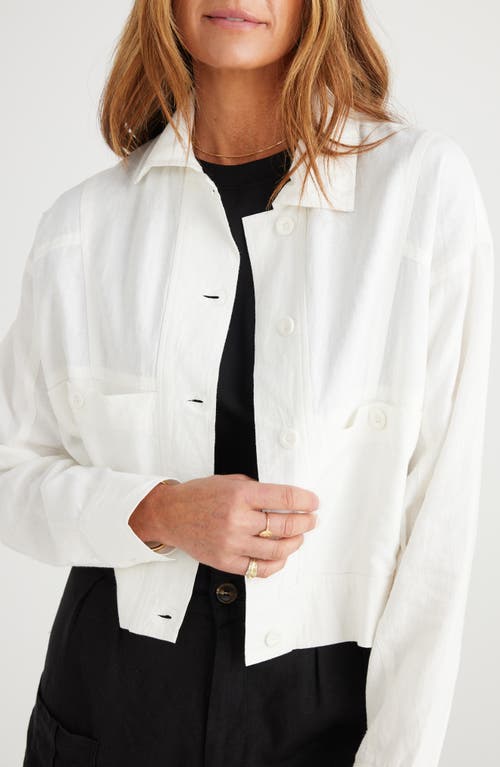 Ashton Linen Blend Jacket in White