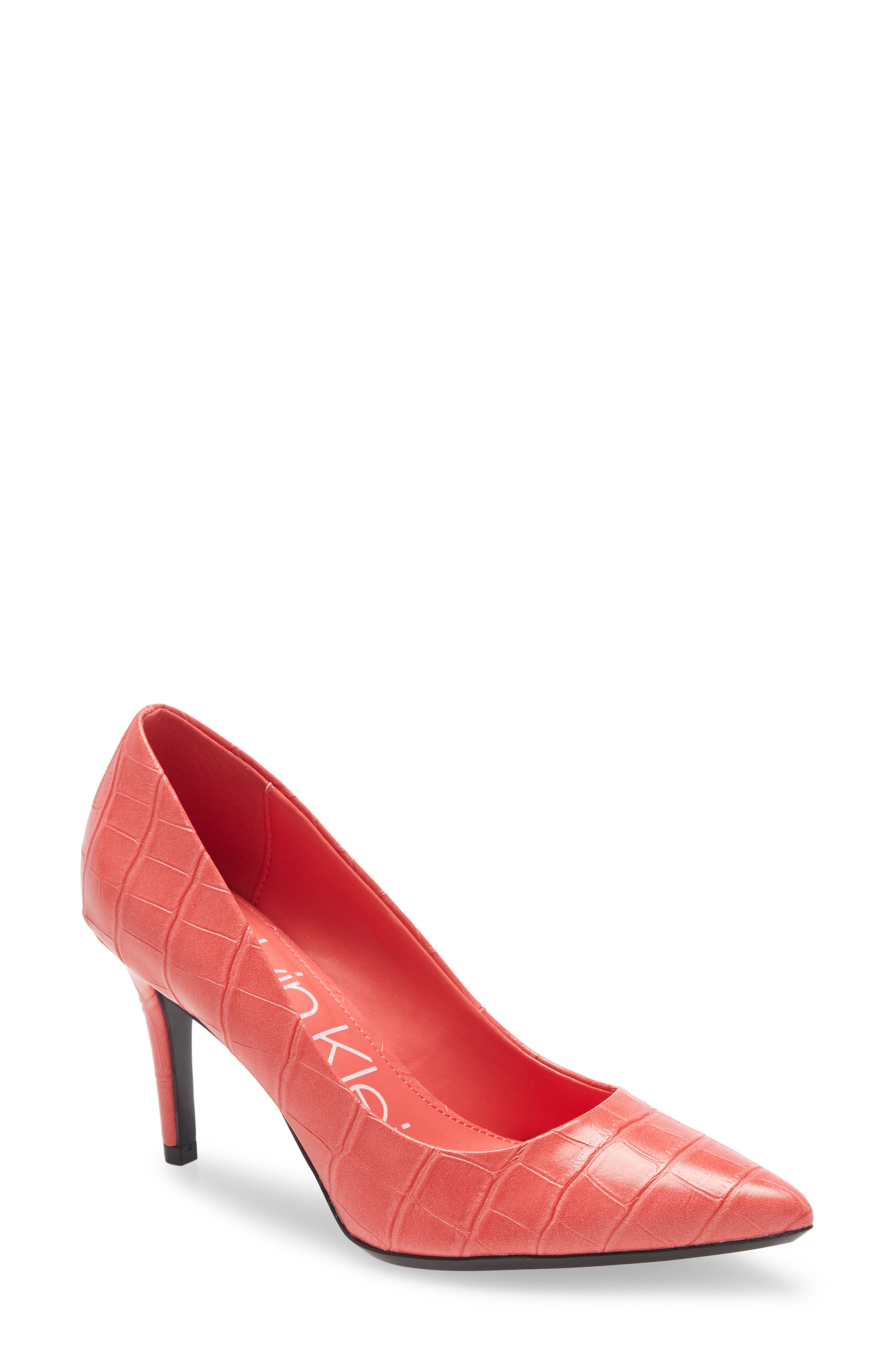 UPC 194060359502 product image for Women's Calvin Klein 'Gayle' Pointy Toe Pump, Size 7.5 M - Coral | upcitemdb.com