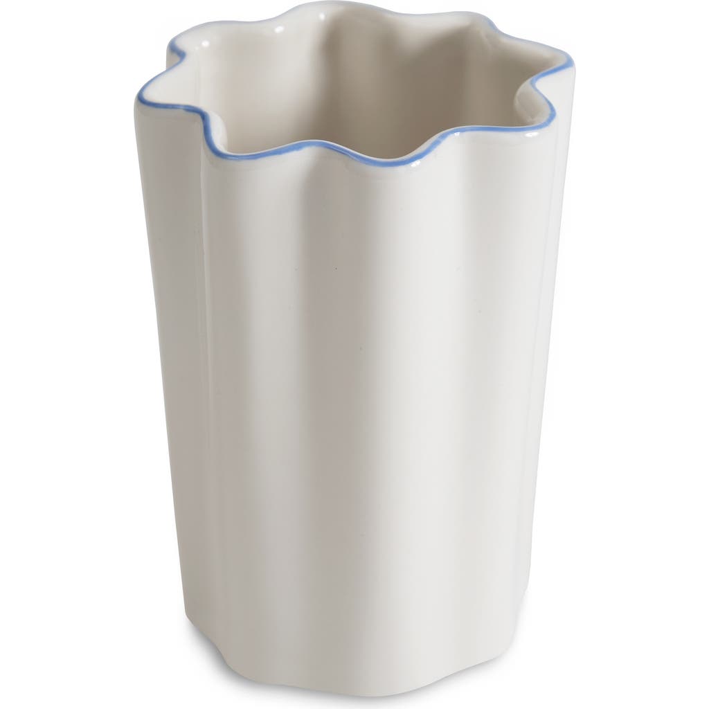 Kassatex Le Marais Tumbler In White/cornflower Blue