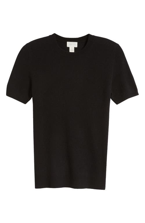 Shop Caslonr Caslon(r) Short Sleeve Wool & Cashmere Sweater In Black Rock