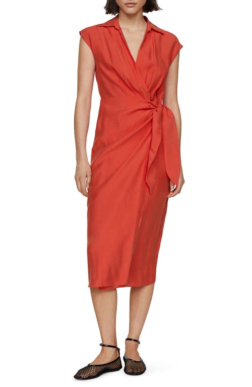 MANGO Collared Midi Wrap Dress at Nordstrom