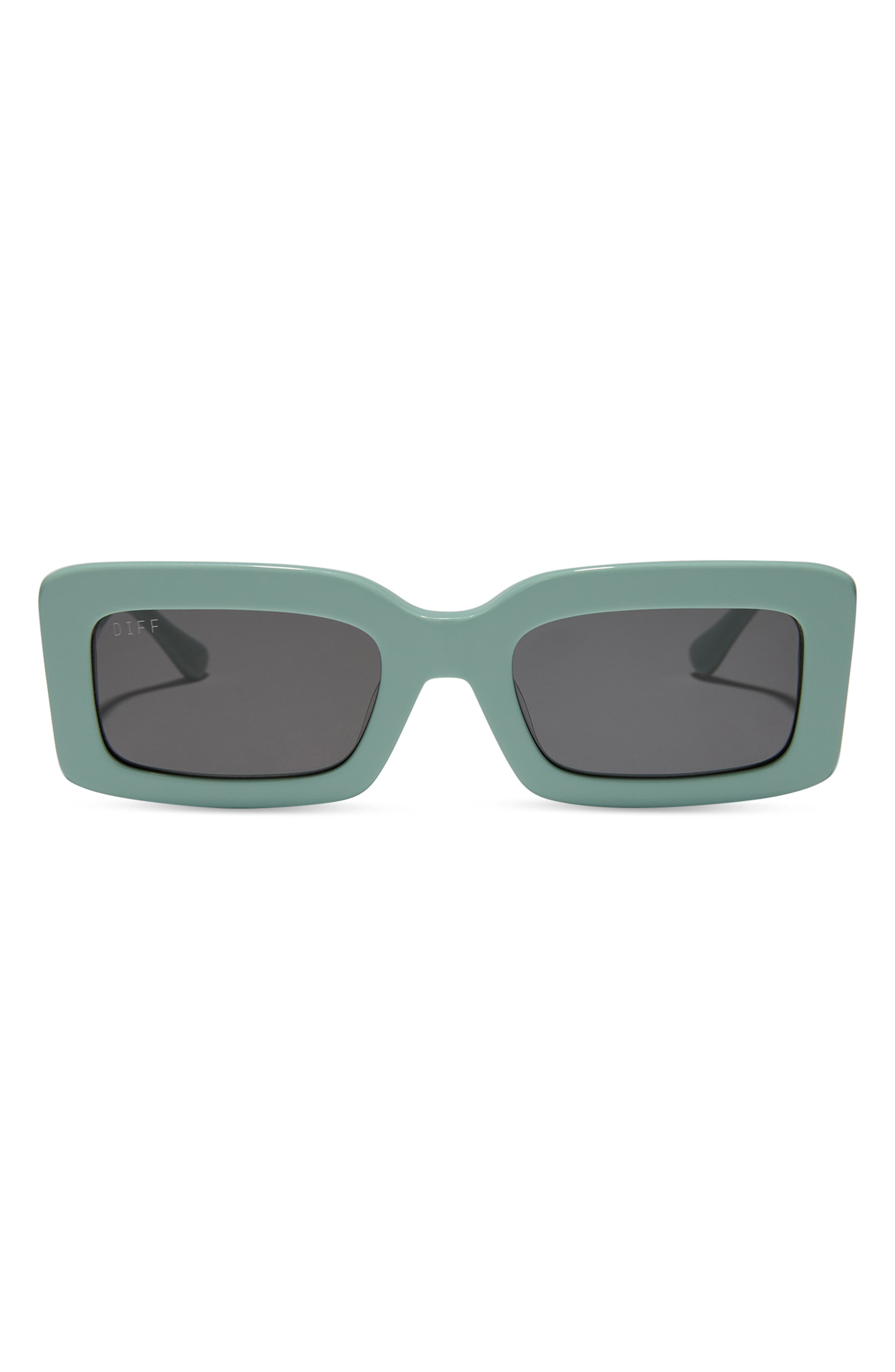 DIFF Indy 51mm Rectangular Sunglasses in Turquoise 