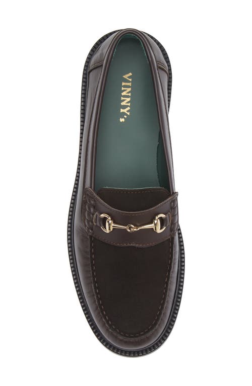 Shop Vinny's Yardee Bit Loafer In Dark Brown Two Tone