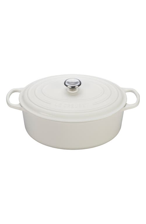 Le Creuset Signature Quart Oval Enamel Cast Iron French/Dutch Oven in White at Nordstrom