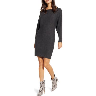 All In Favor Dolman Sleeve Sweater Dress, Grey