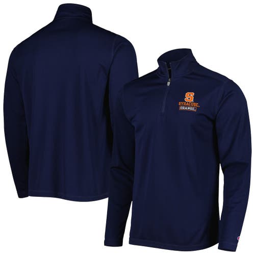 Men's Champion Navy Syracuse Orange Textured Quarter-Zip Jacket