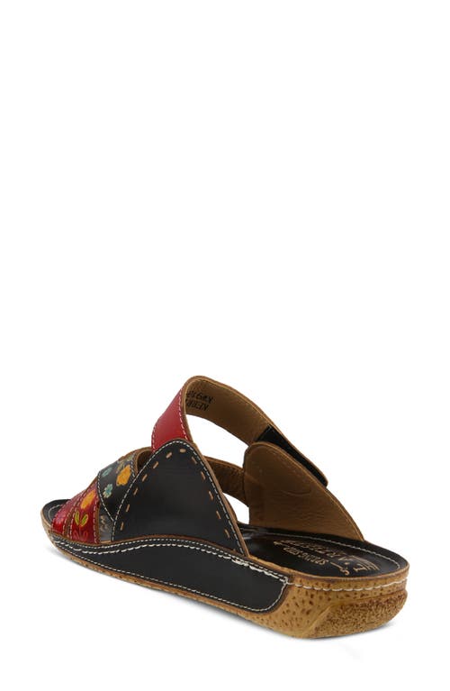 L'artiste By Spring Step L'artiste Leigh Sandal In Black Multi Leather