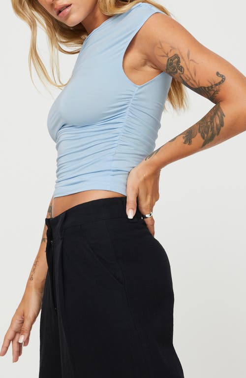 Shop Princess Polly Beller One-shoulder Crop Top In Blue