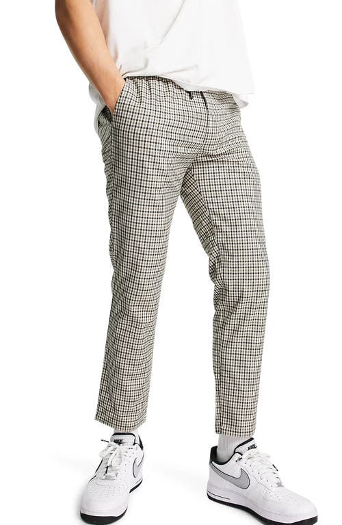 Topman Skinny Check Trousers in Stone