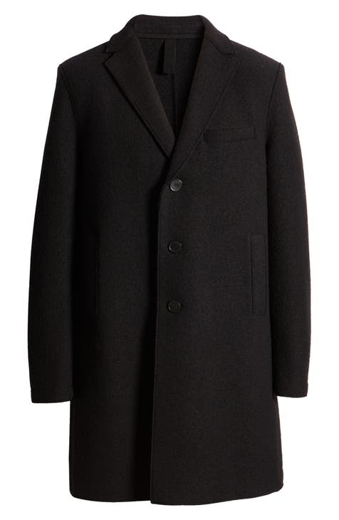 Men Coat Wool Black