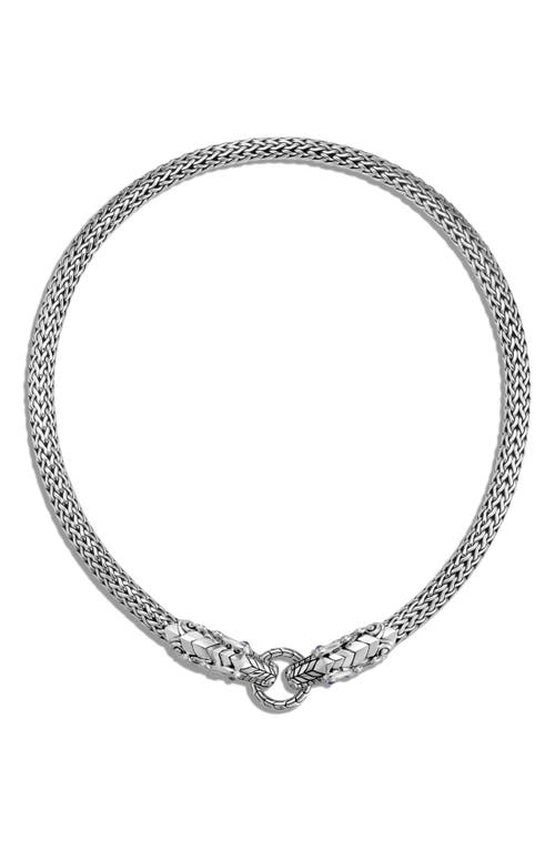 John Hardy Legends Naga Medium Chain Double Dragon Head Necklace in Silver/Blue Sapphire at Nordstrom, Size 18 In