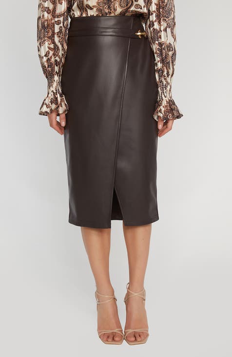 Women s Brown Leather Faux Leather Skirts Nordstrom