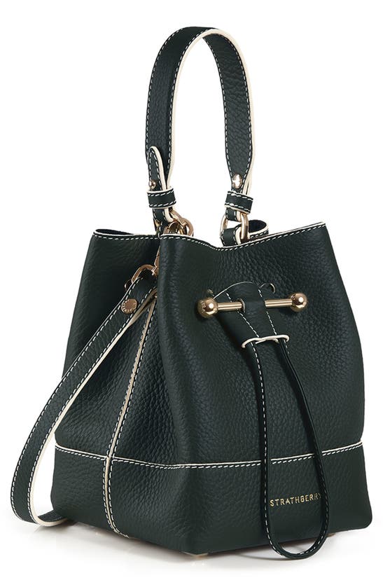 STRATHBERRY LANA OSETTE LEATHER CROSSBODY BUCKET BAG,20204-101-676-900-W