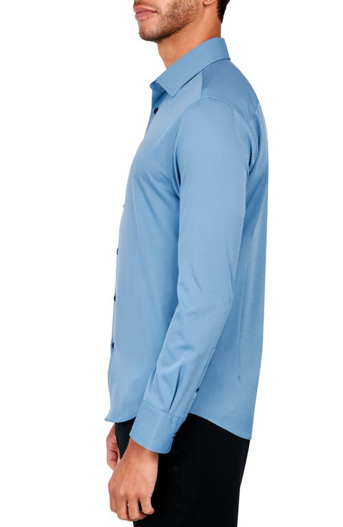 Brooklyn Brigade Slim Fit Solid Performance Dress Shirt In Dusty Blue