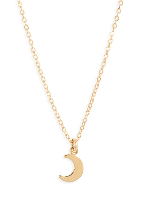 Set & Stones Moon Charm Necklace In Gold