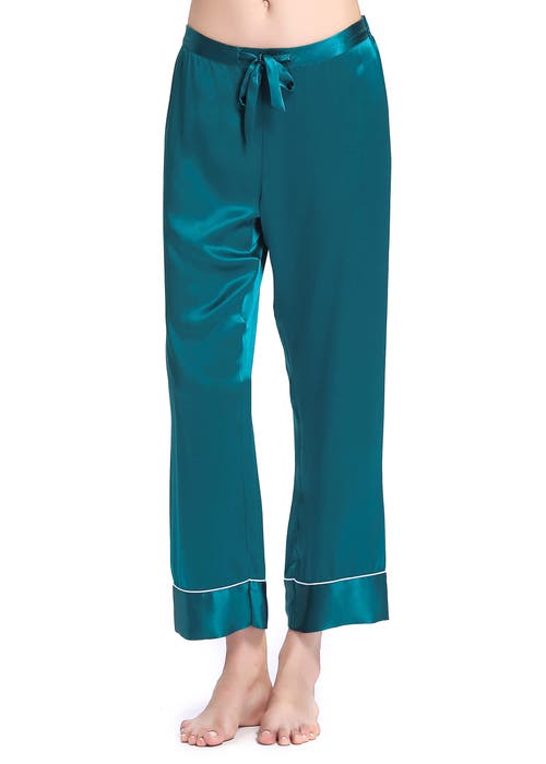 Shop Lilysilk 22 Momme Chic Trimmed Silk Pajama Set In Dark Teal