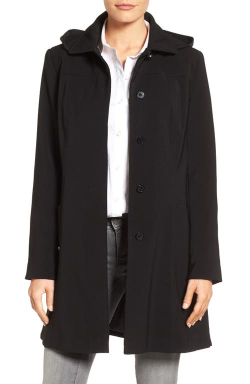 Gallery Pickstitch Nepage Walking Coat with Detachable Hood in Black at Nordstrom, Size Small P
