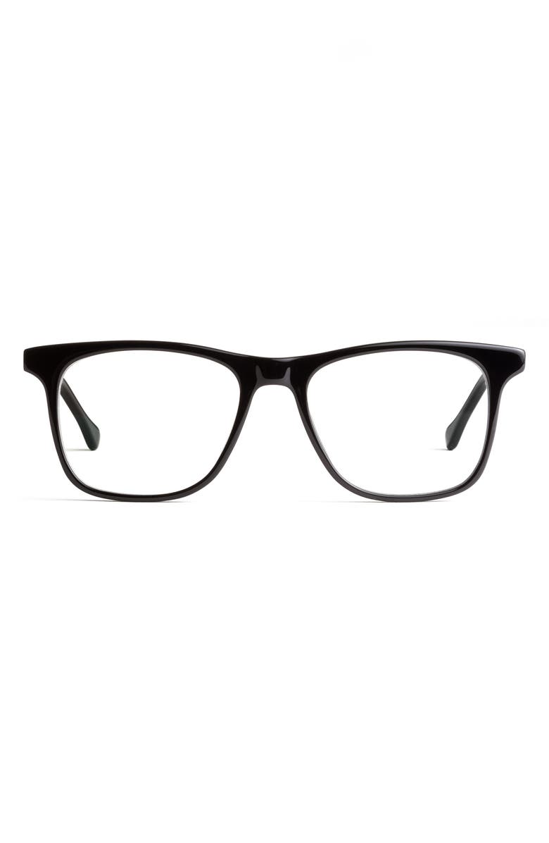 FELIX GRAY Jemison 52mm Square Blue Light Blocking Glasses, Main, color, BLACK/ CLEAR
