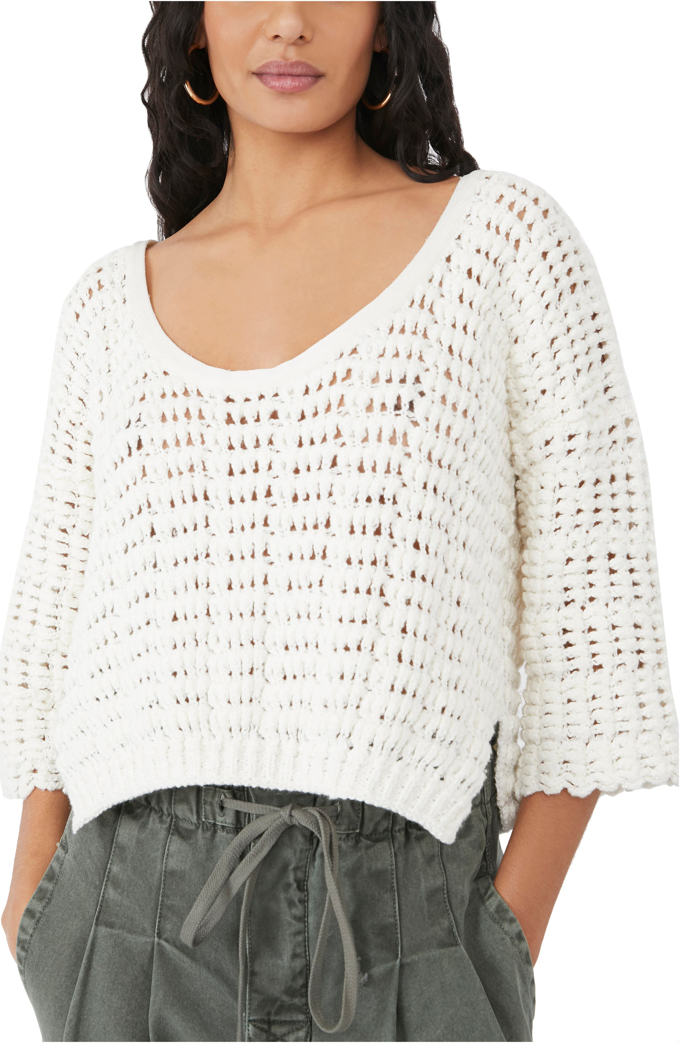 loose knit cotton sweater