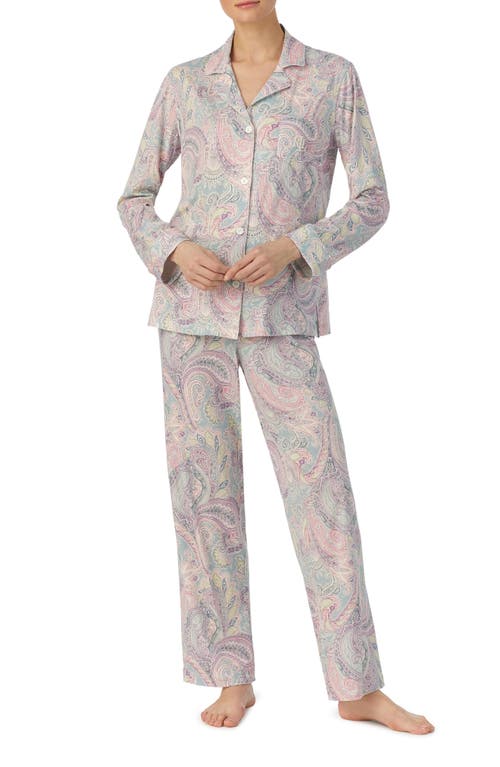 Lauren Ralph Lauren Paisley Long Sleeve Cotton Blend Pajamas in Multi Paisley at Nordstrom, Size Medium