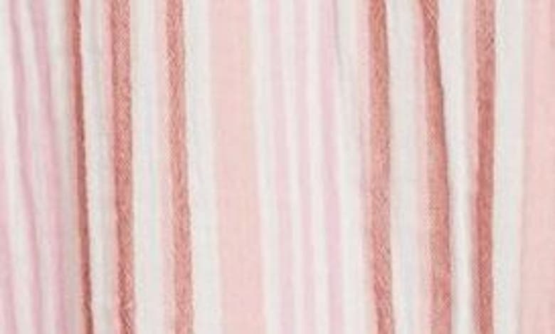 Shop Caslon (r) Stripe Cotton Gauze Henley In Ivory Cloud- Pink Vera Stripe